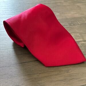 Gold City handmade 100% silk shiny red tie 4 inch width men's formal tie
